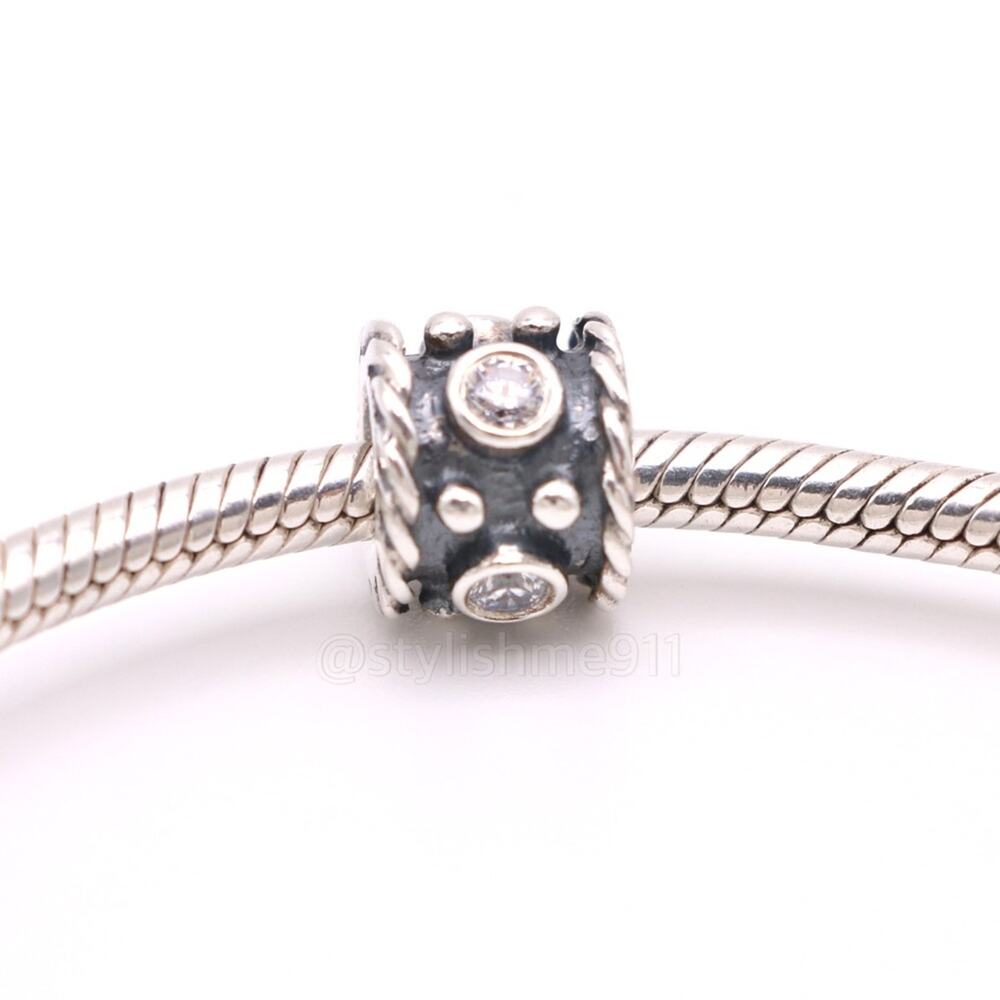 Authentic PANDORA Retired Abstract Oxidized Charm - Picture 4 of 9